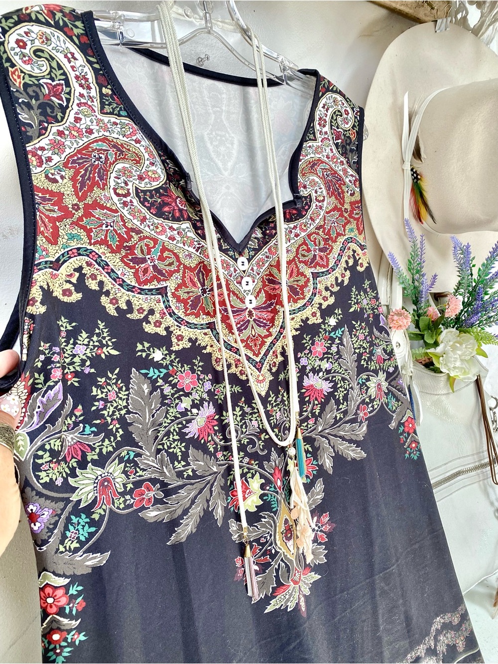 Enchanting Boho dress w resort vacay shabby chic vibe